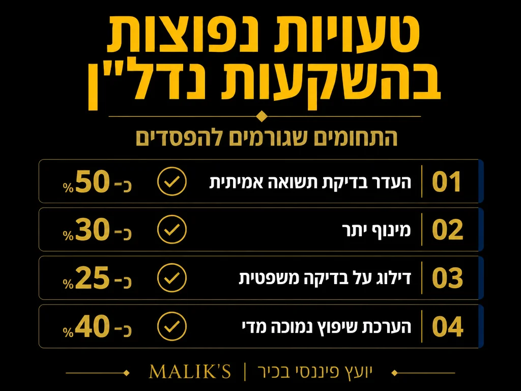 אינפוגרפיקה: טעויות נפוצות בהשקעות נדל