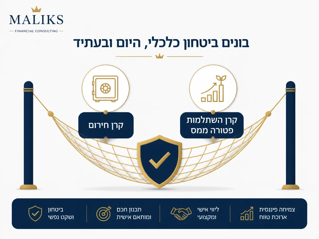 אינפוגרפיקה של חיסכון ביטוח וקרן השתלמות