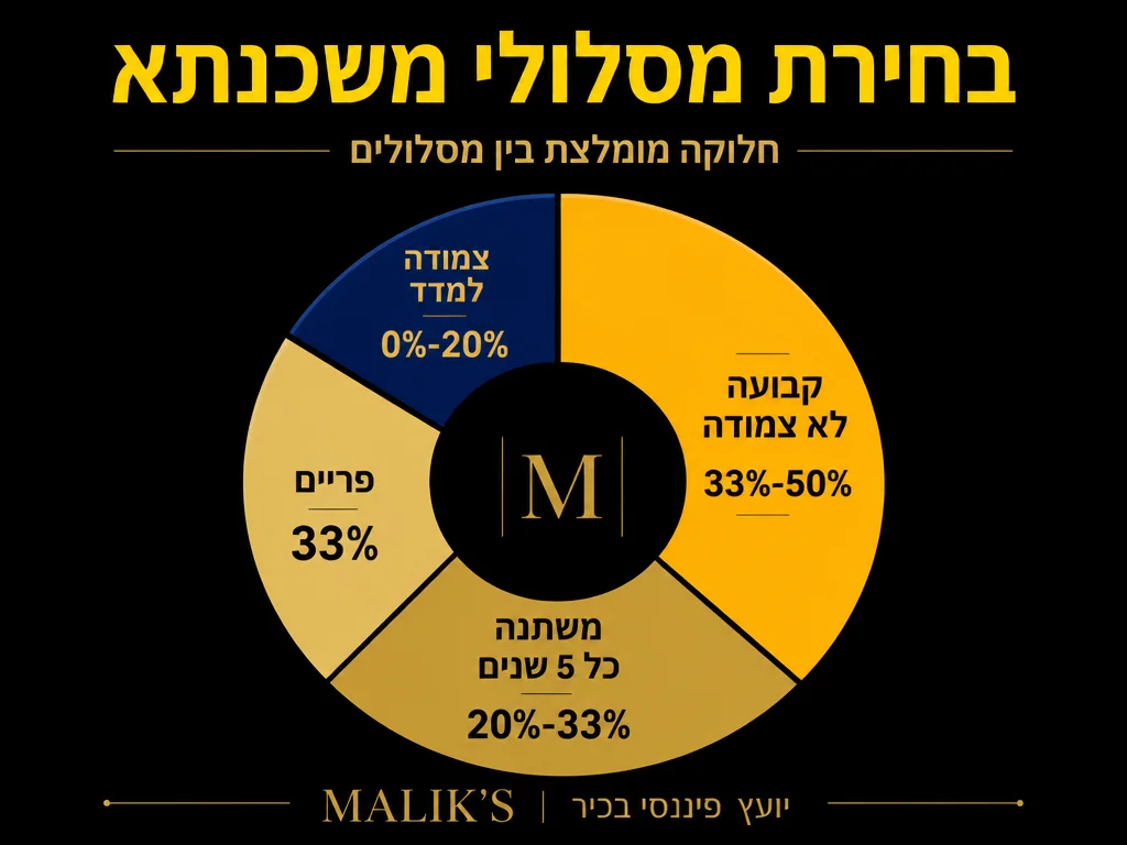 אינפוגרפיקה: בחירת מסלולי משכנתא - חלוקה מומלצת בין מסלולים | MALIK'S