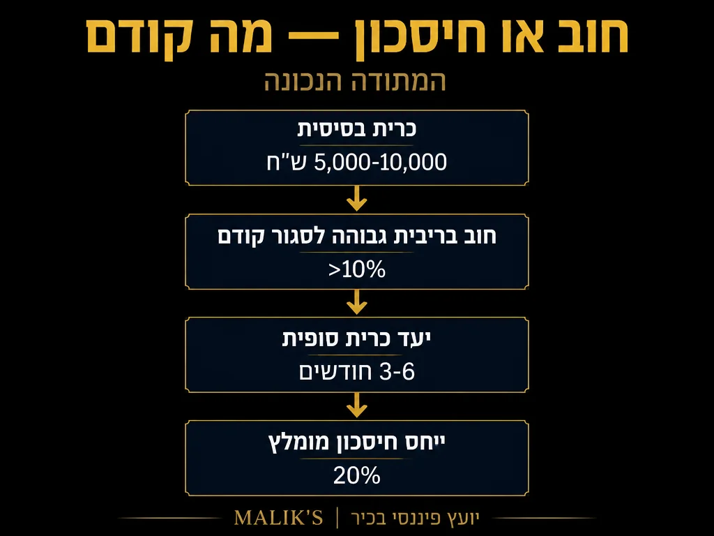 אינפוגרפיקה: חוב או חיסכון - מה קודם - המתודה הנכונה | MALIK'S