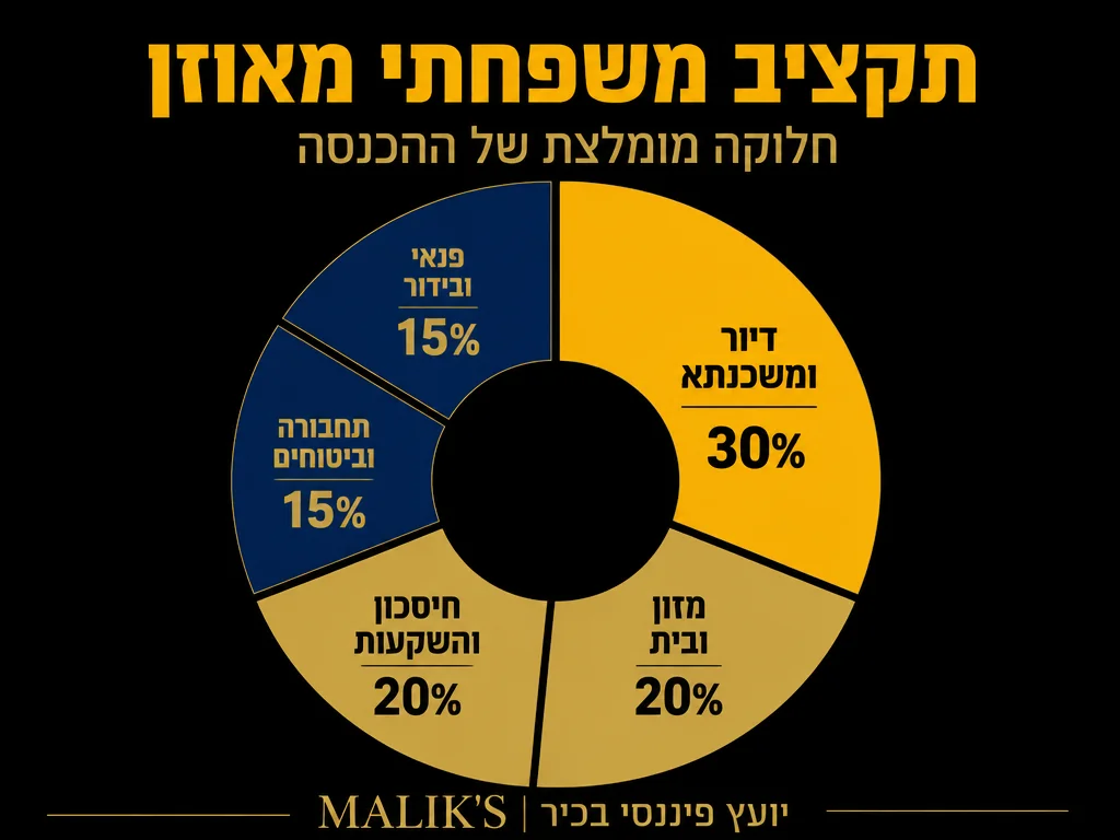 אינפוגרפיקה: תקציב משפחתי מאוזן - חלוקה מומלצת של ההכנסה | MALIK'S