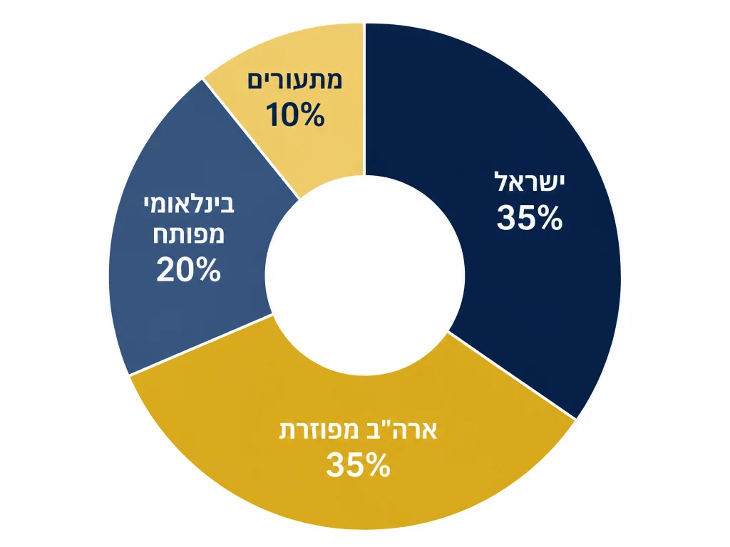 תיק מאוזן למשקיע ישראלי: 35% ישראל 35% ארה