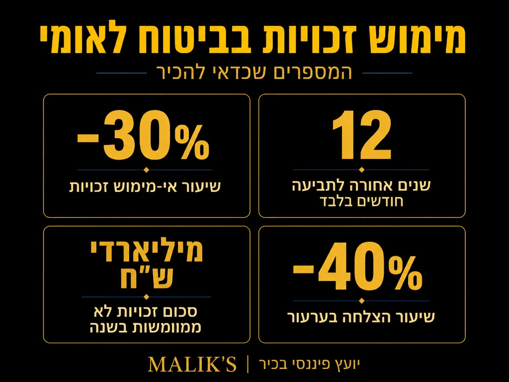 אינפוגרפיקה: מימוש זכויות בביטוח לאומי - המספרים שכדאי להכיר | MALIK'S