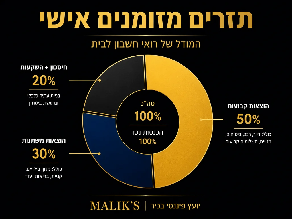 אינפוגרפיקה: תזרים מזומנים אישי - המודל של רואי חשבון לבית | MALIK'S