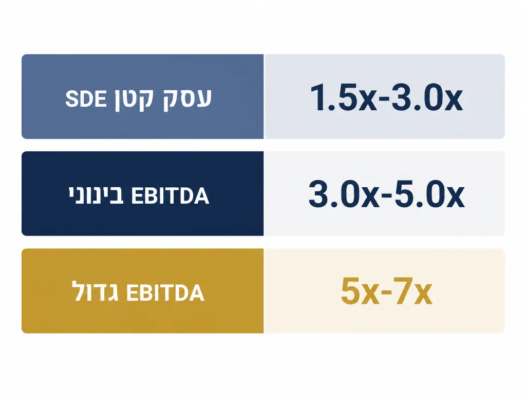 השוואת מכפילי הערכת שווי SDE ו-EBITDA לעסקים קטנים ובינוניים