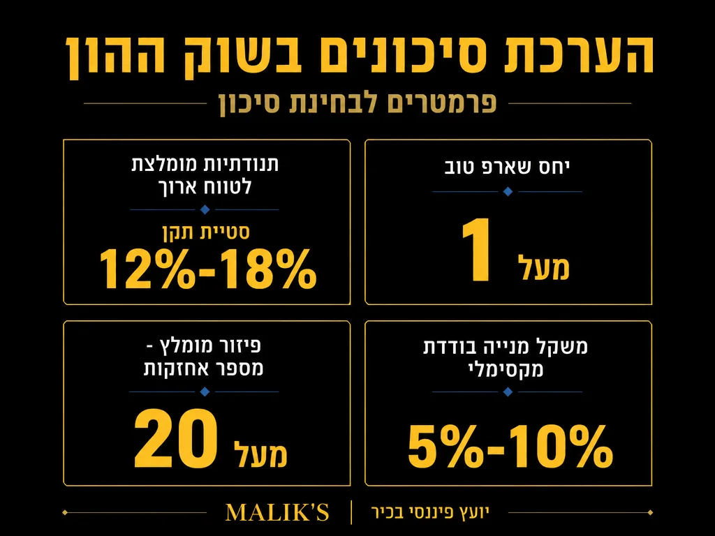 אינפוגרפיקה: הערכת סיכונים בשוק ההון - פרמטרים לבחינת סיכון | MALIK'S