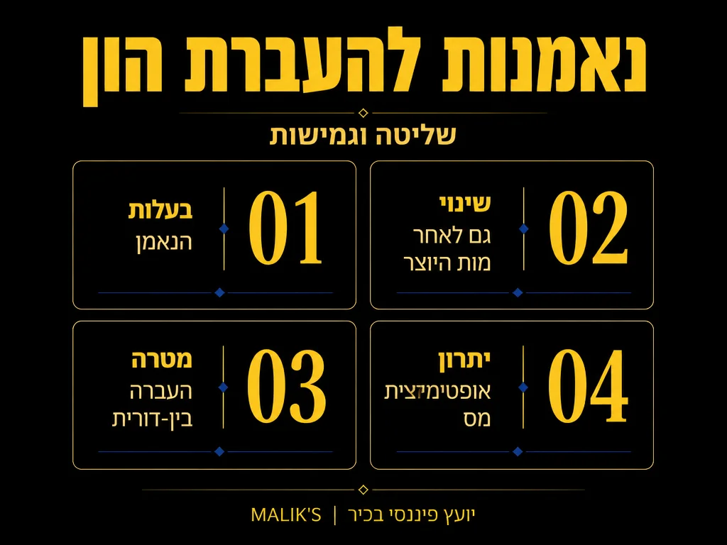 אינפוגרפיקה: נאמנות להעברת הון - שליטה וגמישות | MALIK'S